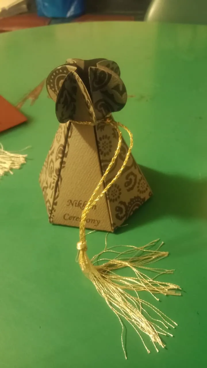 Pakistani Wedding Bidh Boxes - elegant favor boxes with intricate floral and damask motifs