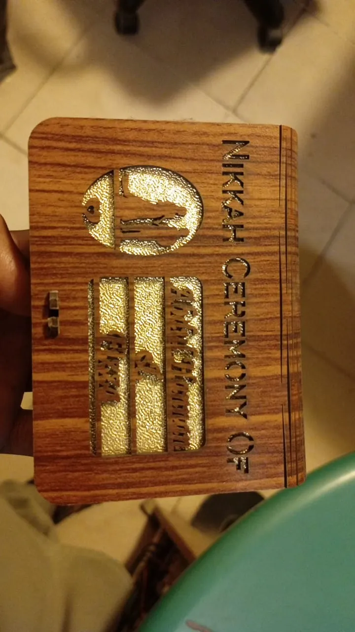 Wood Bid Box - elegant laser engraved wooden favor box with lid